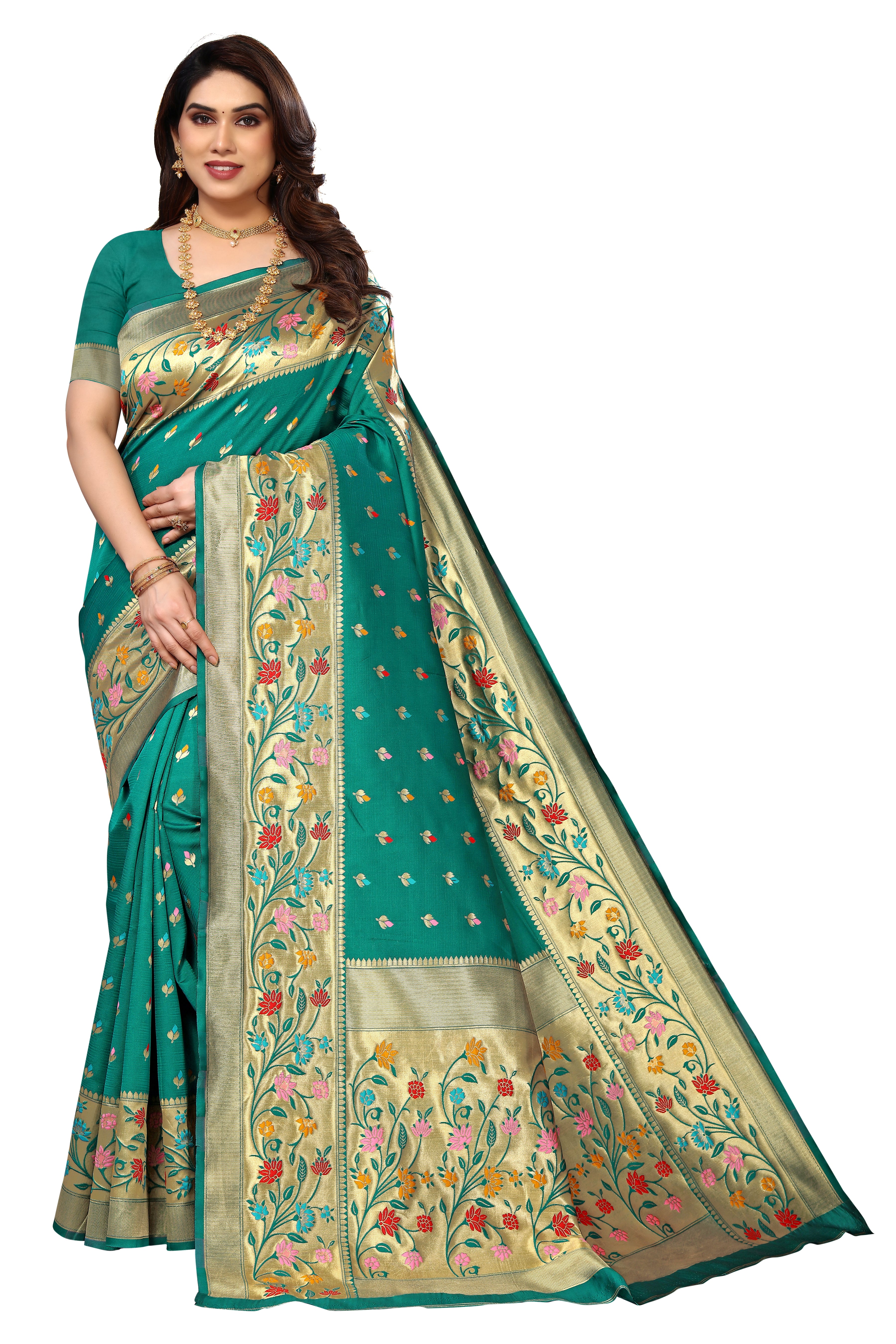 Royal Green Silk Designer Saree - Karuna Creation